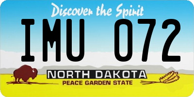 ND license plate IMU072