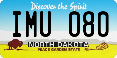 ND license plate IMU080