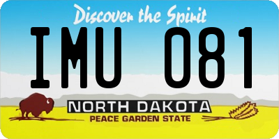ND license plate IMU081