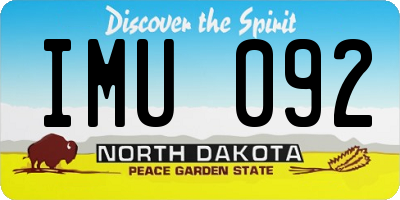 ND license plate IMU092