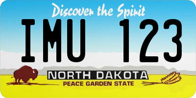 ND license plate IMU123