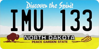 ND license plate IMU133