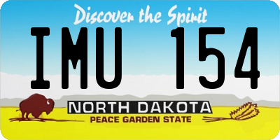 ND license plate IMU154