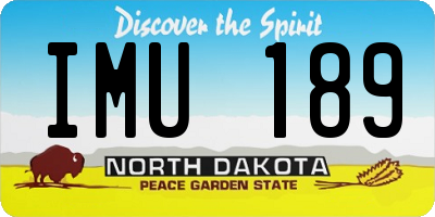 ND license plate IMU189