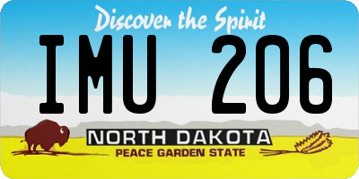 ND license plate IMU206