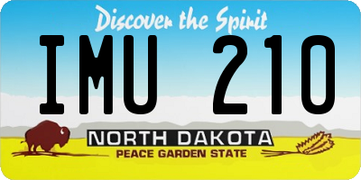 ND license plate IMU210