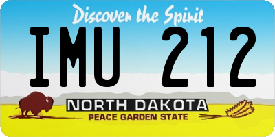 ND license plate IMU212