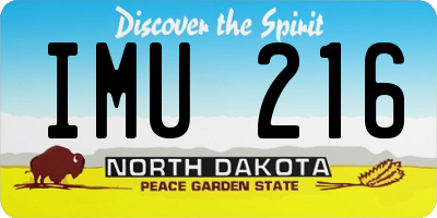 ND license plate IMU216