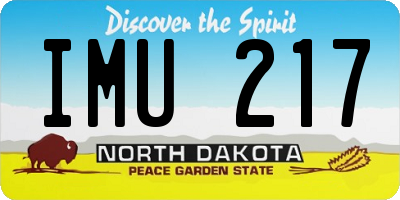 ND license plate IMU217