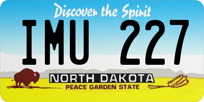 ND license plate IMU227