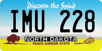 ND license plate IMU228