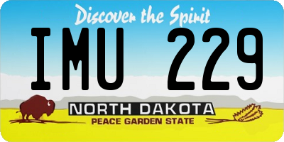 ND license plate IMU229