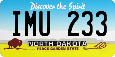 ND license plate IMU233