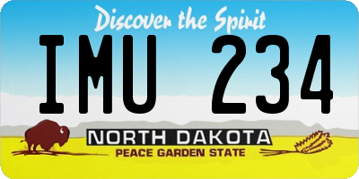 ND license plate IMU234