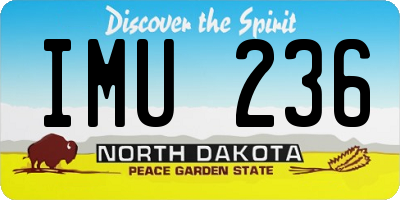 ND license plate IMU236