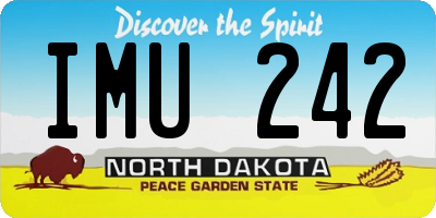 ND license plate IMU242