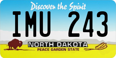 ND license plate IMU243