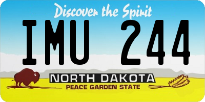 ND license plate IMU244