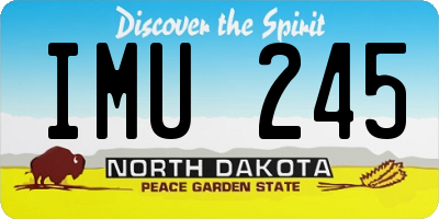 ND license plate IMU245
