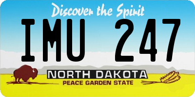 ND license plate IMU247