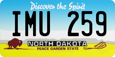 ND license plate IMU259