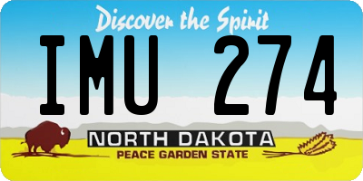 ND license plate IMU274