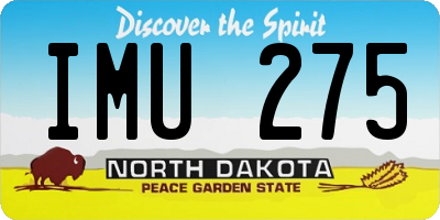 ND license plate IMU275
