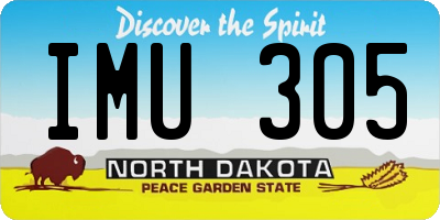 ND license plate IMU305