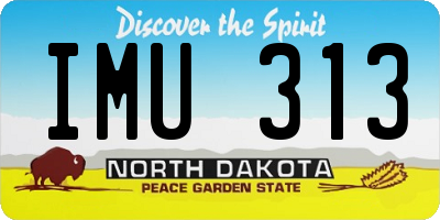 ND license plate IMU313