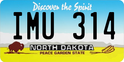 ND license plate IMU314