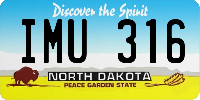 ND license plate IMU316