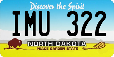 ND license plate IMU322
