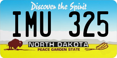 ND license plate IMU325