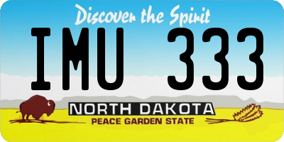 ND license plate IMU333