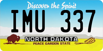 ND license plate IMU337