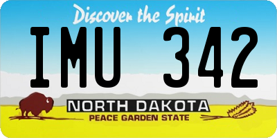 ND license plate IMU342