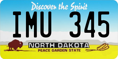 ND license plate IMU345