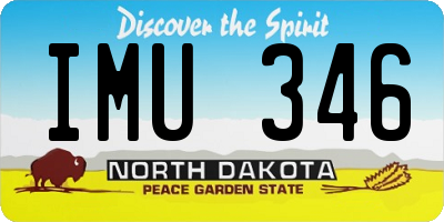 ND license plate IMU346