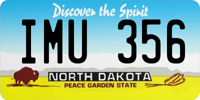 ND license plate IMU356