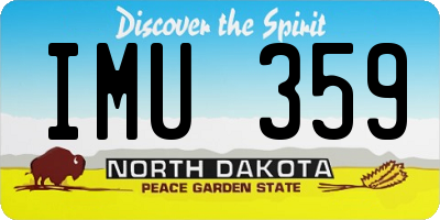 ND license plate IMU359