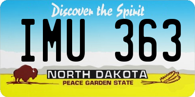 ND license plate IMU363
