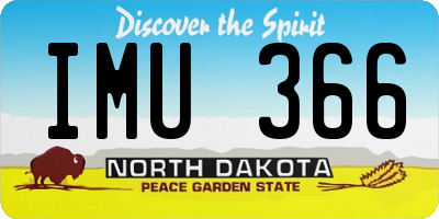 ND license plate IMU366