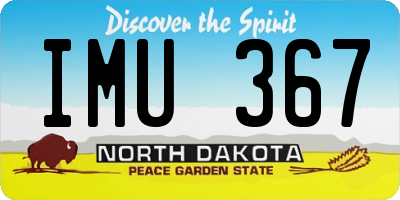 ND license plate IMU367
