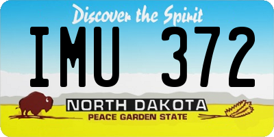 ND license plate IMU372