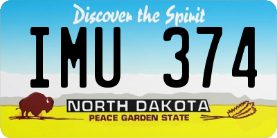 ND license plate IMU374