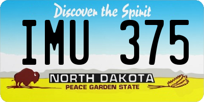 ND license plate IMU375