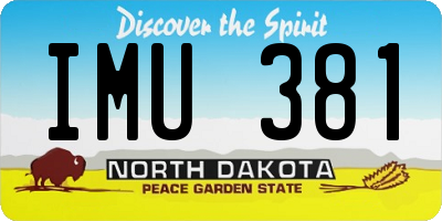 ND license plate IMU381