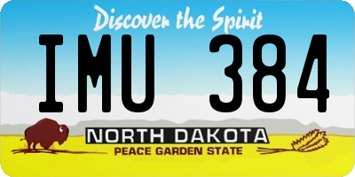 ND license plate IMU384