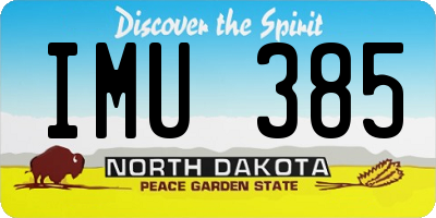 ND license plate IMU385