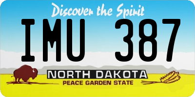 ND license plate IMU387